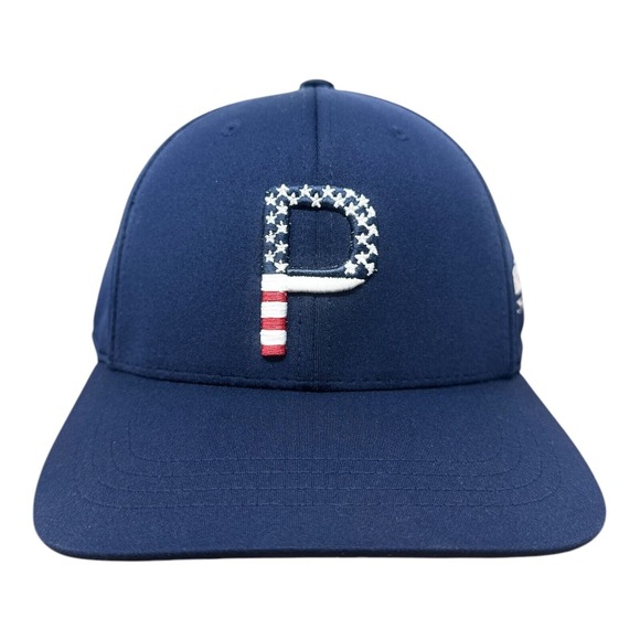 PUMA Hat Red White Blue USA‎ Flag American Logo Snapback Golf Cap Shadow Ridge - Picture 1 of 6